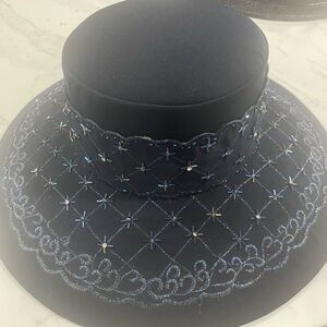 Elegant Black Embroidered Women's Hat